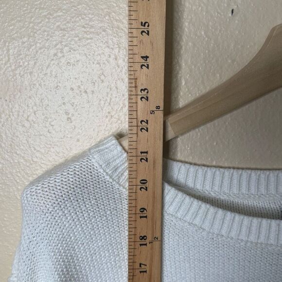 Abercrombie & Fitch Sweater Women's Small White Lace-Up Knitted Pullover Cotton - Picture 5 of 7